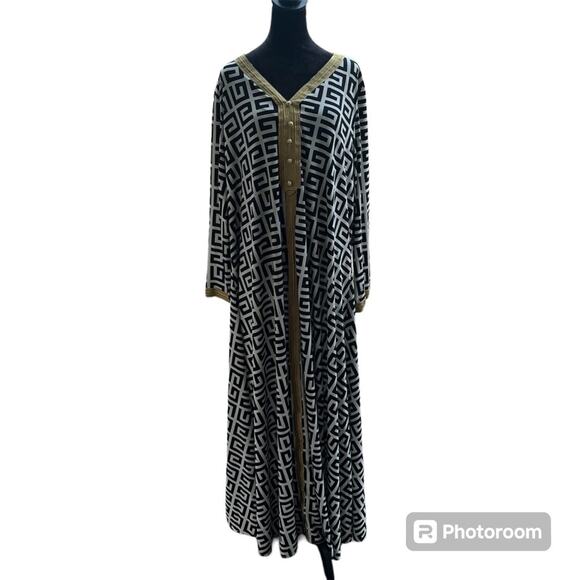 Abaya Womens Plus Size Fashion Elegant Stitching Ramadan Maxi Dress - Picture 3 of 4